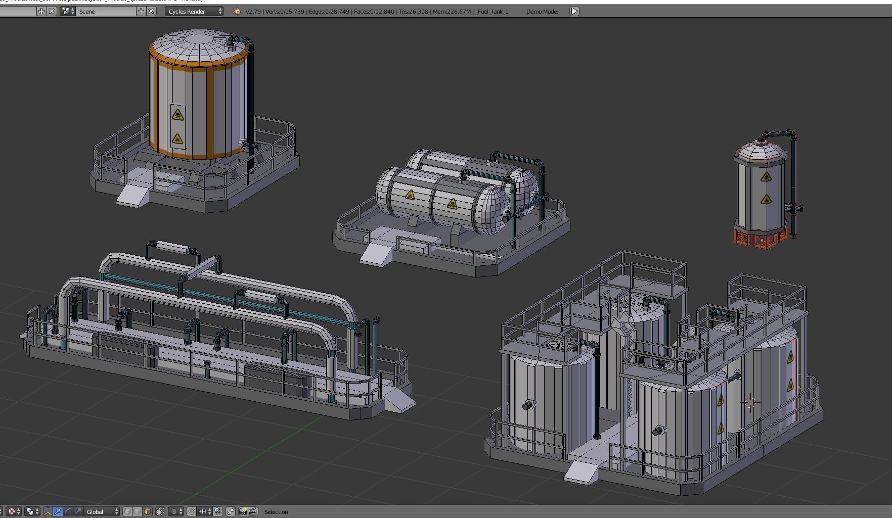 Fuel Tank 4-X Free low-poly 3D model_11