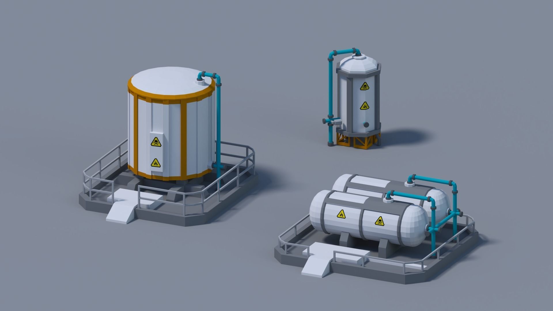 Fuel Tank 4-X Free low-poly 3D model_2