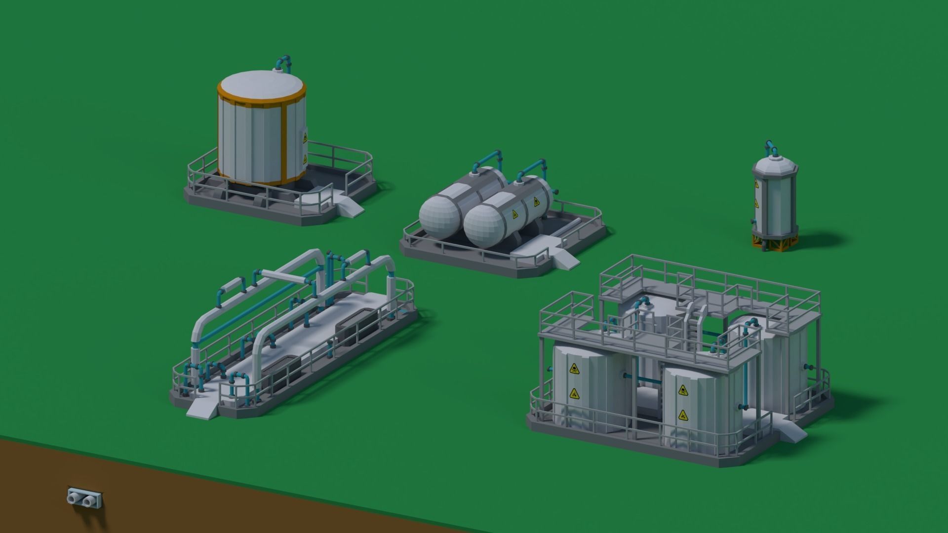 Fuel Tank 4-X Free low-poly 3D model_5