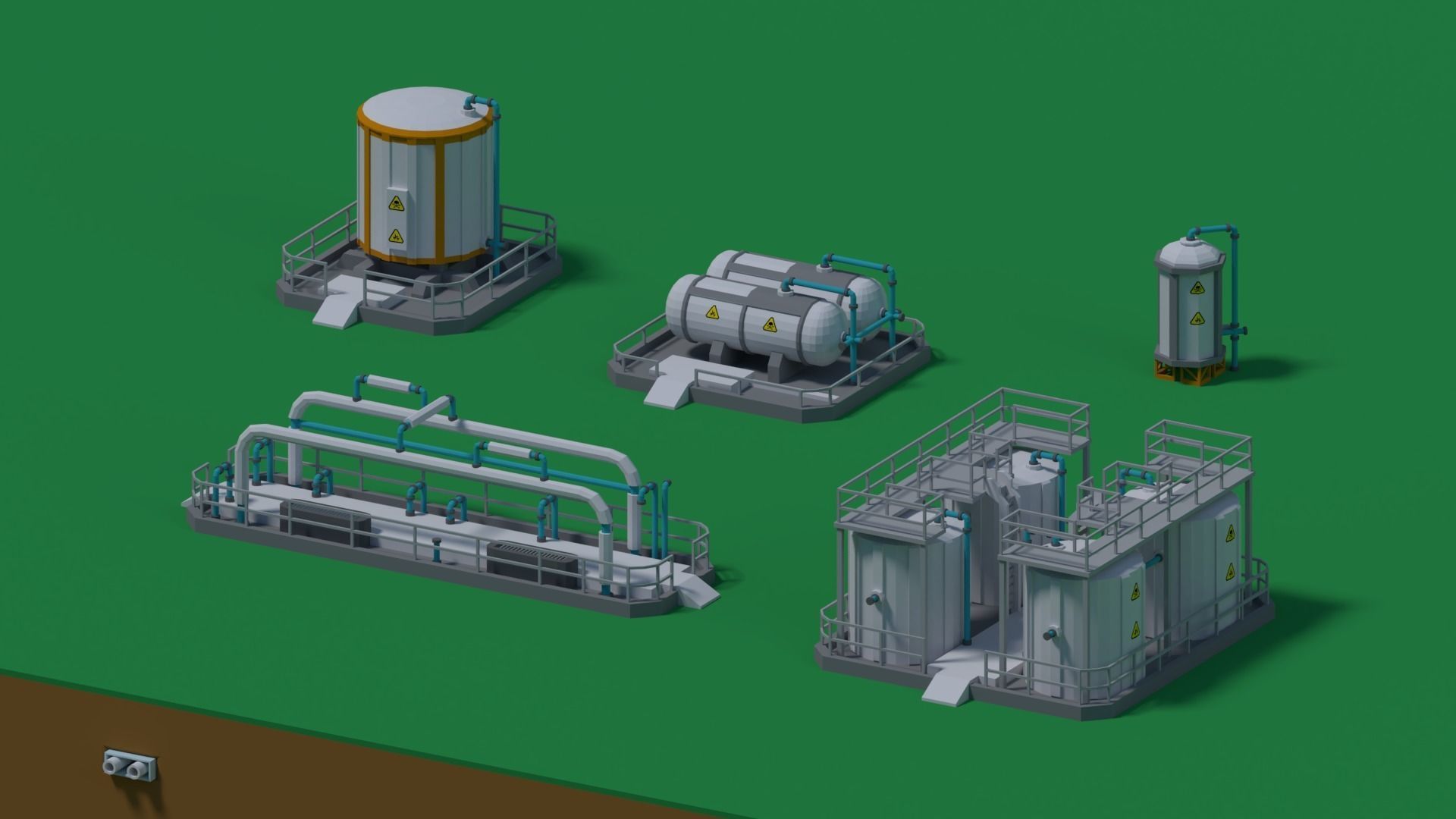 Fuel Tank 4-X Free low-poly 3D model_4