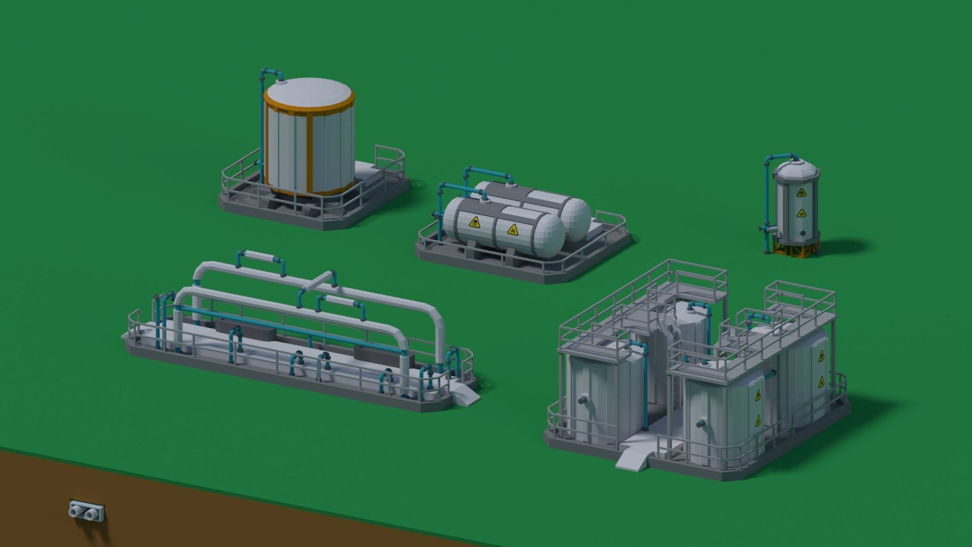 Fuel Tank 4-X Free low-poly 3D model_6