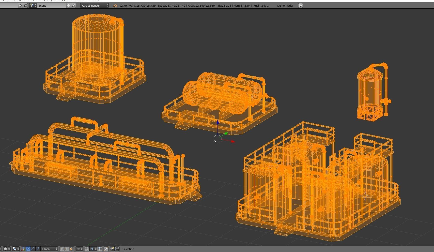 Fuel Tank 4-X Free low-poly 3D model_10