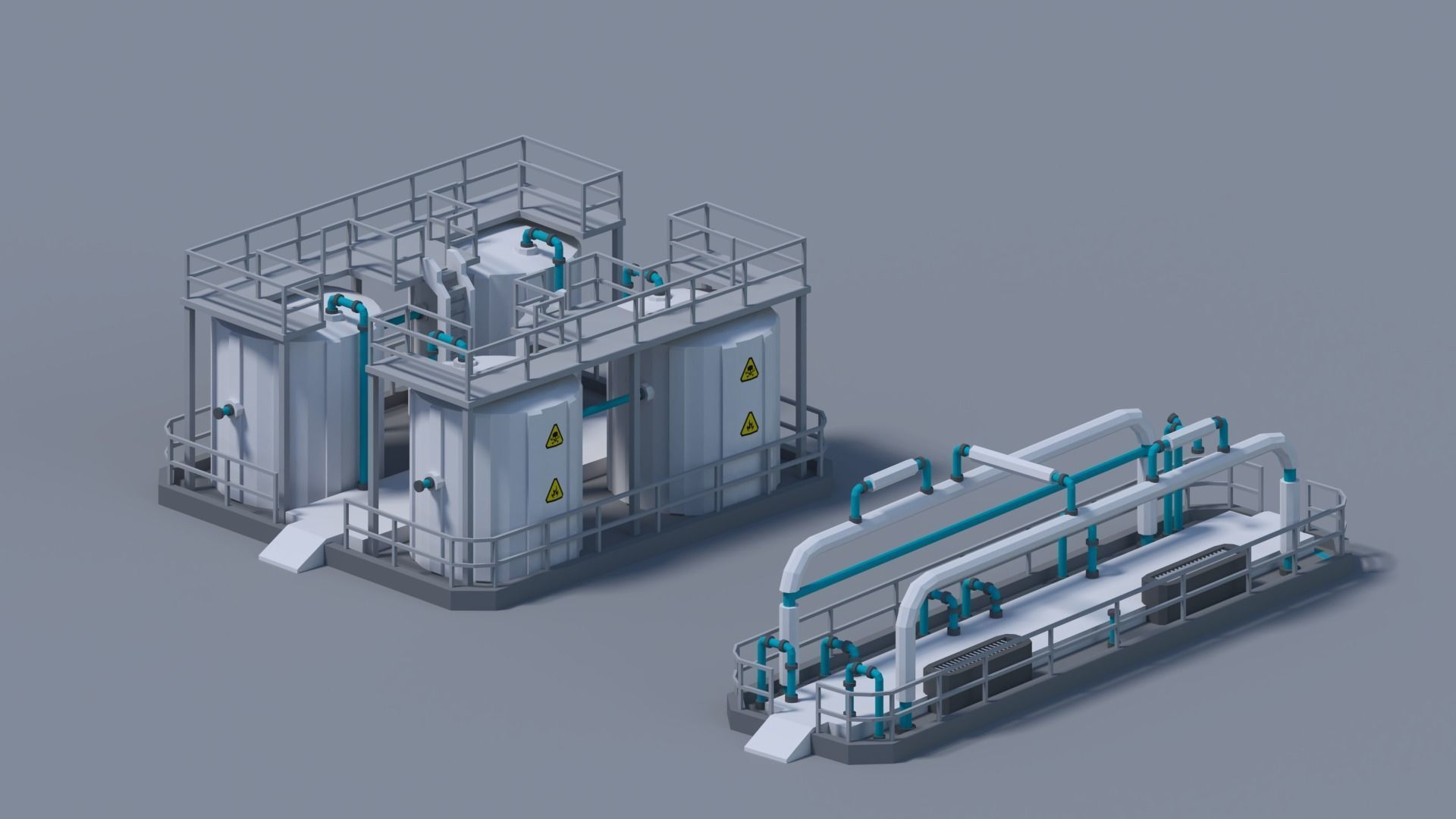 Fuel Tank 4-X Free low-poly 3D model_3