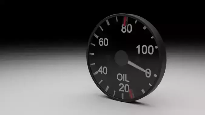 F16 Oil Pressure Gauge 3D model