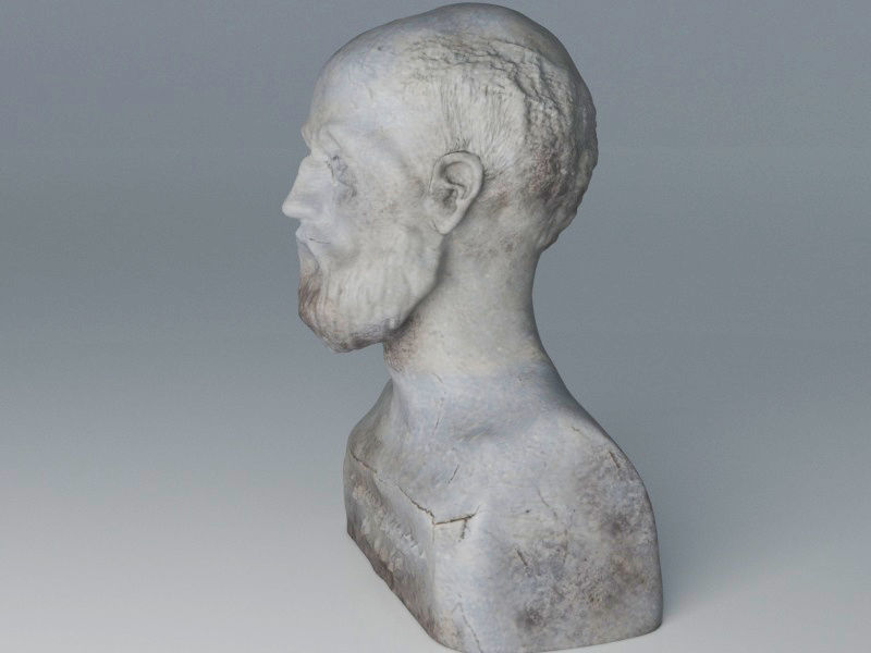 Ancient Bust Sulpture 3D model_2