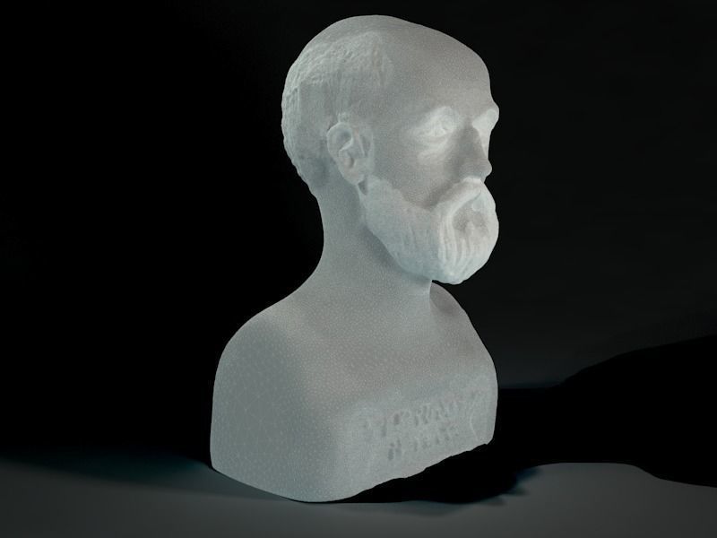 Ancient Bust Sulpture 3D model_5