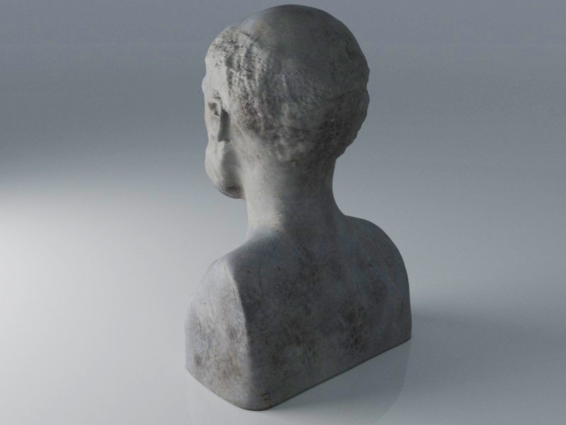 Ancient Bust Sulpture 3D model_3