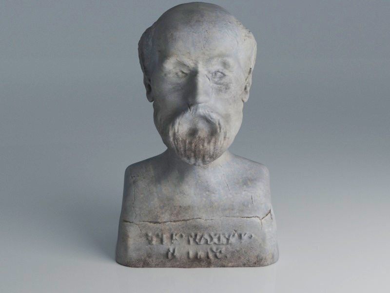Ancient Bust Sulpture 3D model_1