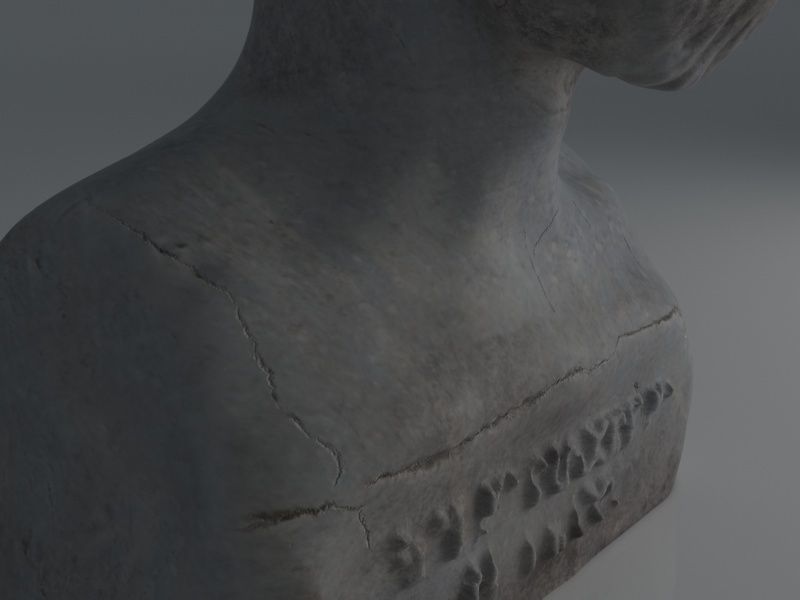 Ancient Bust Sulpture 3D model_6