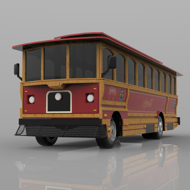 Trolley in obj format 3D model_3