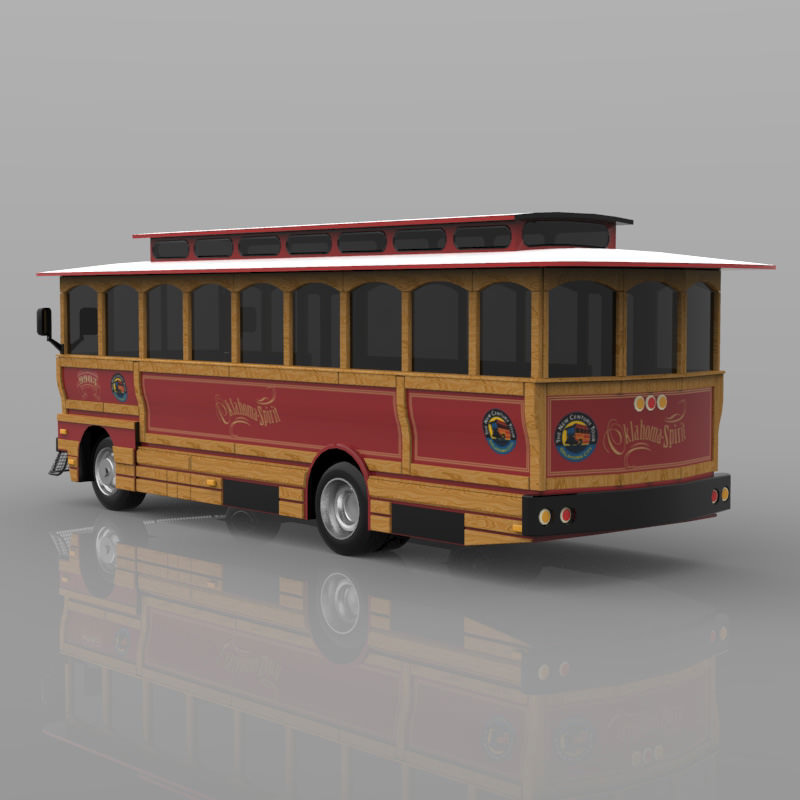 Trolley in obj format 3D model_5