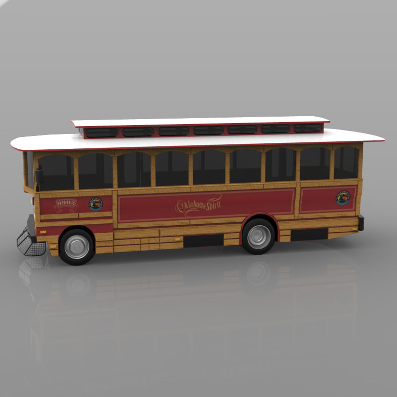 Trolley in obj format 3D model_4
