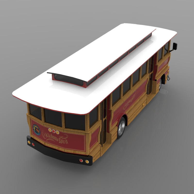 Trolley in obj format 3D model_6
