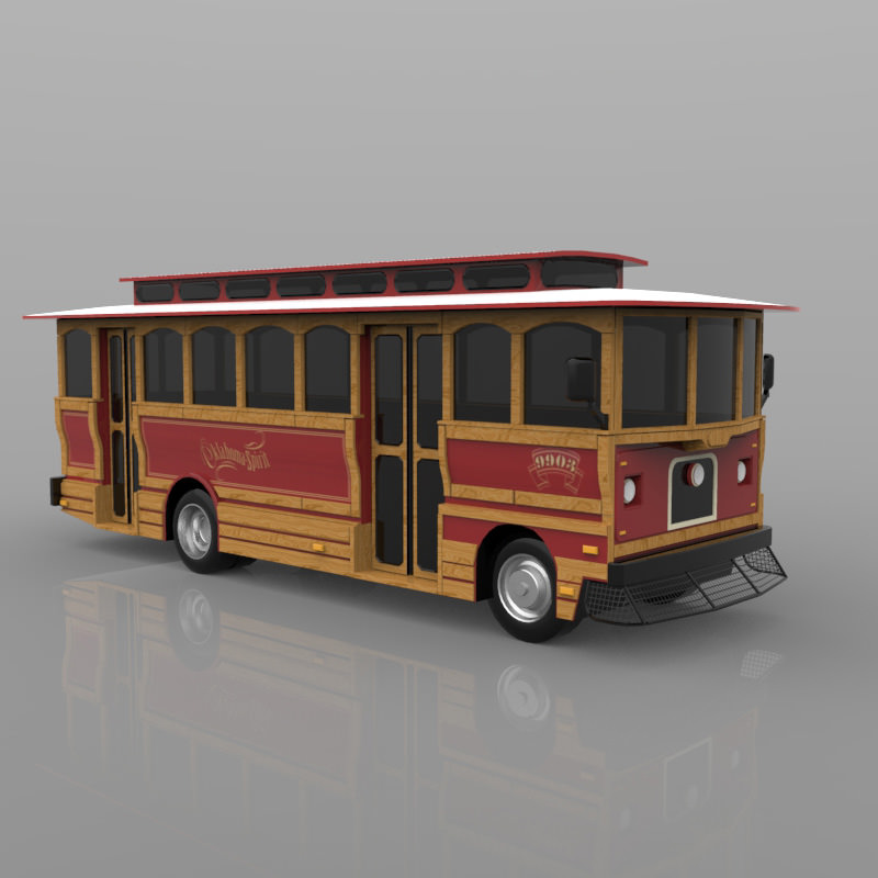 Trolley in obj format 3D model_2