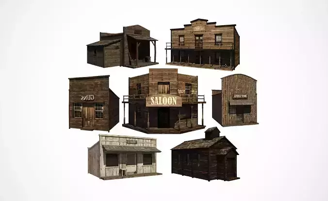 Western town building pack
