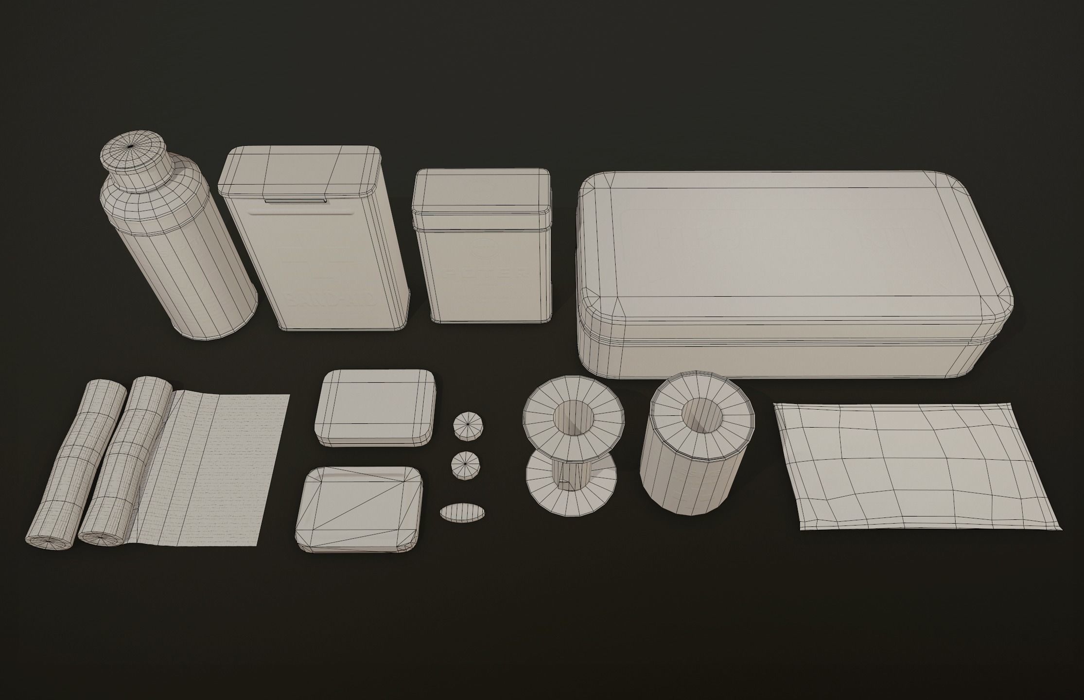 Vintage First Aid Kit - PBR Game Ready Low-poly 3D model_15