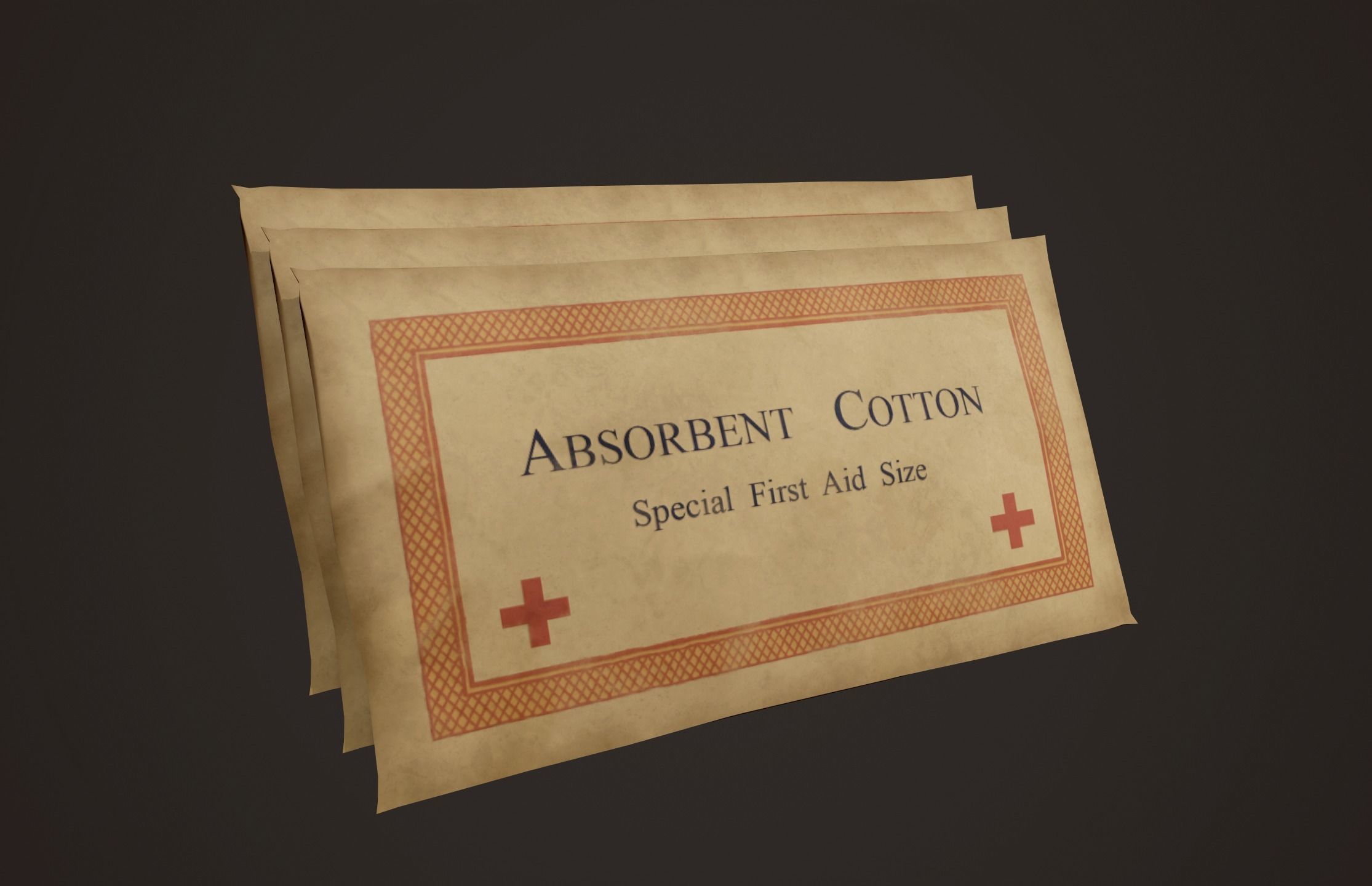 Vintage First Aid Kit - PBR Game Ready Low-poly 3D model_11