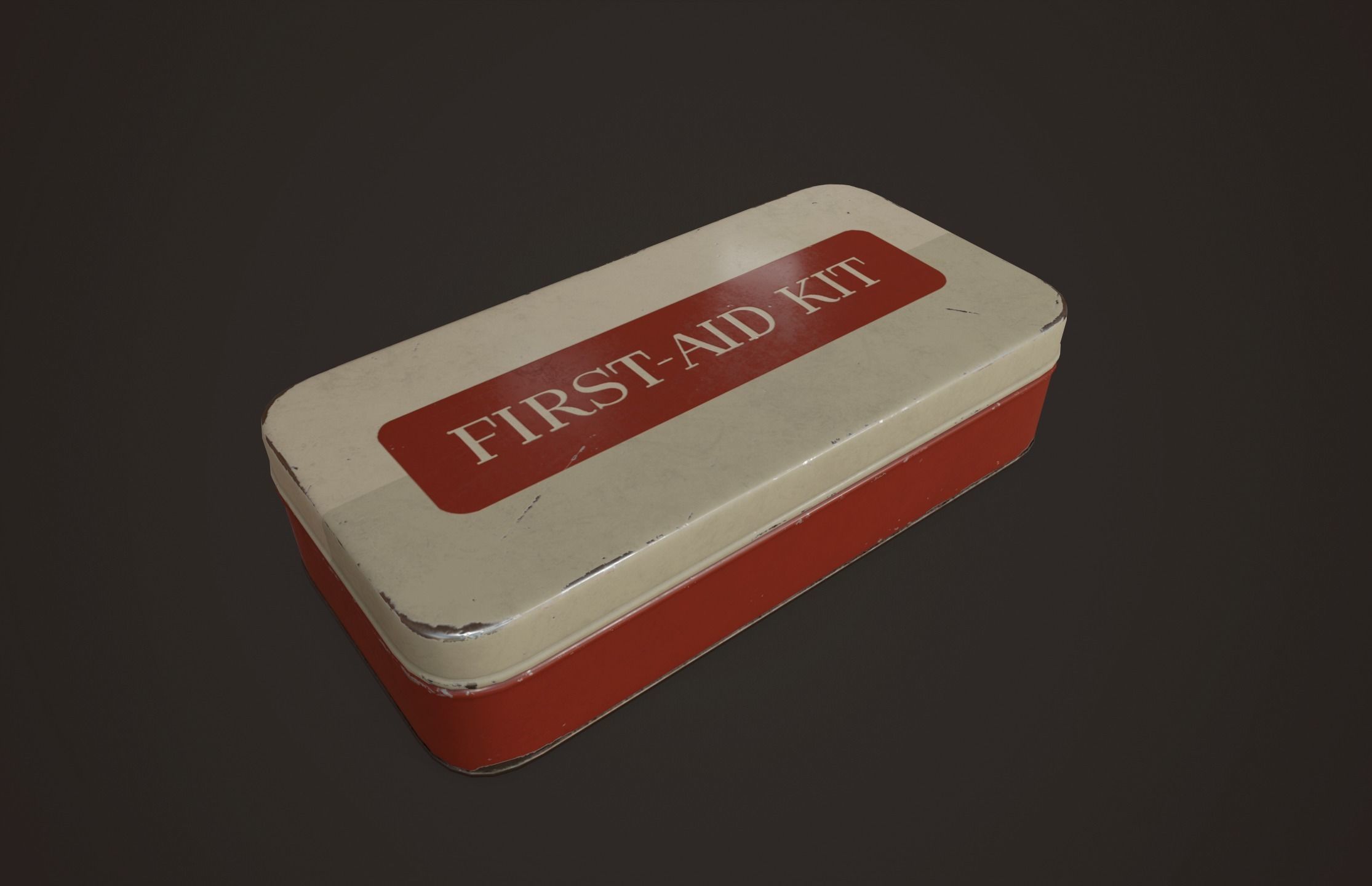 Vintage First Aid Kit - PBR Game Ready Low-poly 3D model_13