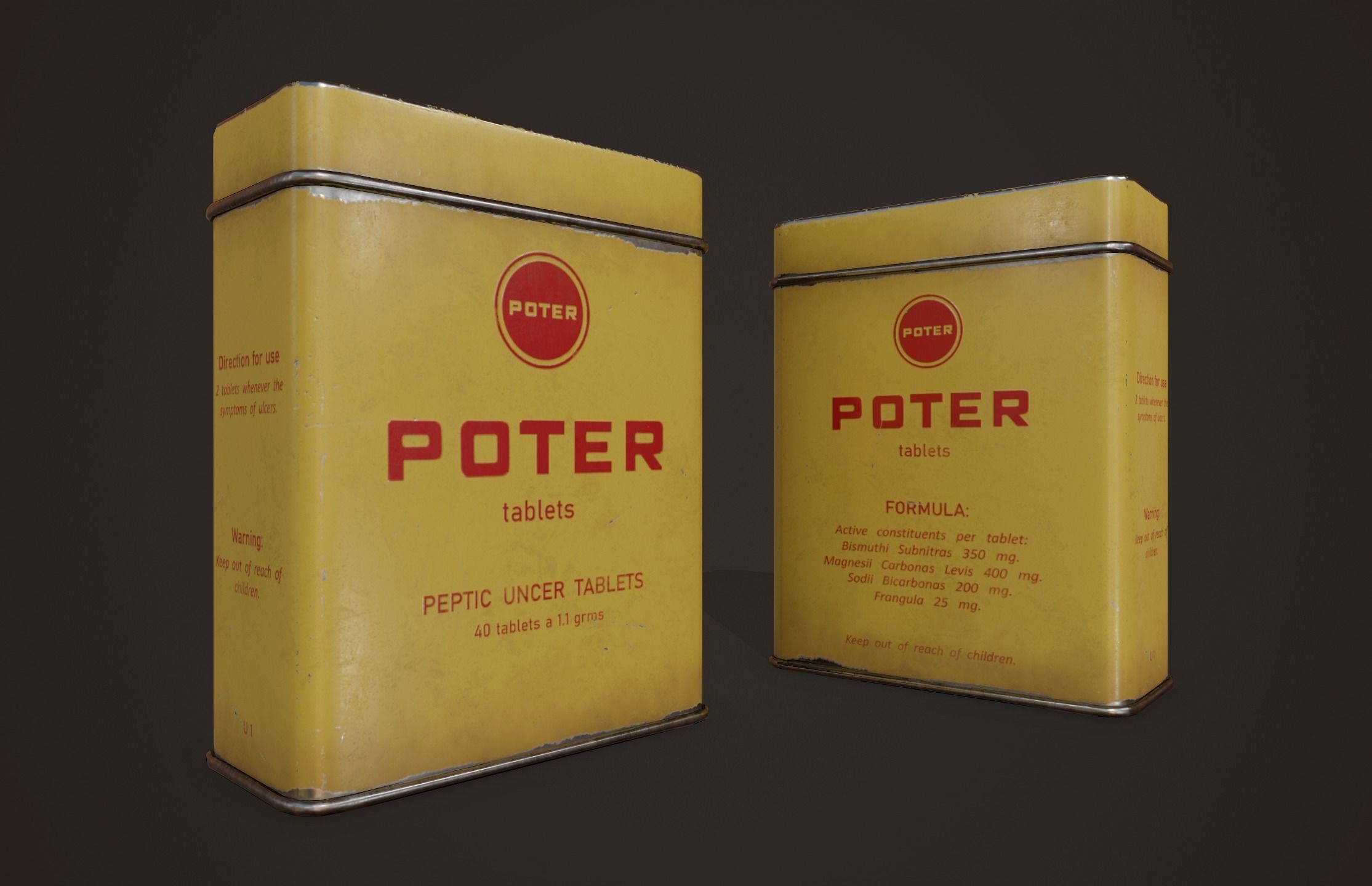 Vintage First Aid Kit - PBR Game Ready Low-poly 3D model_9