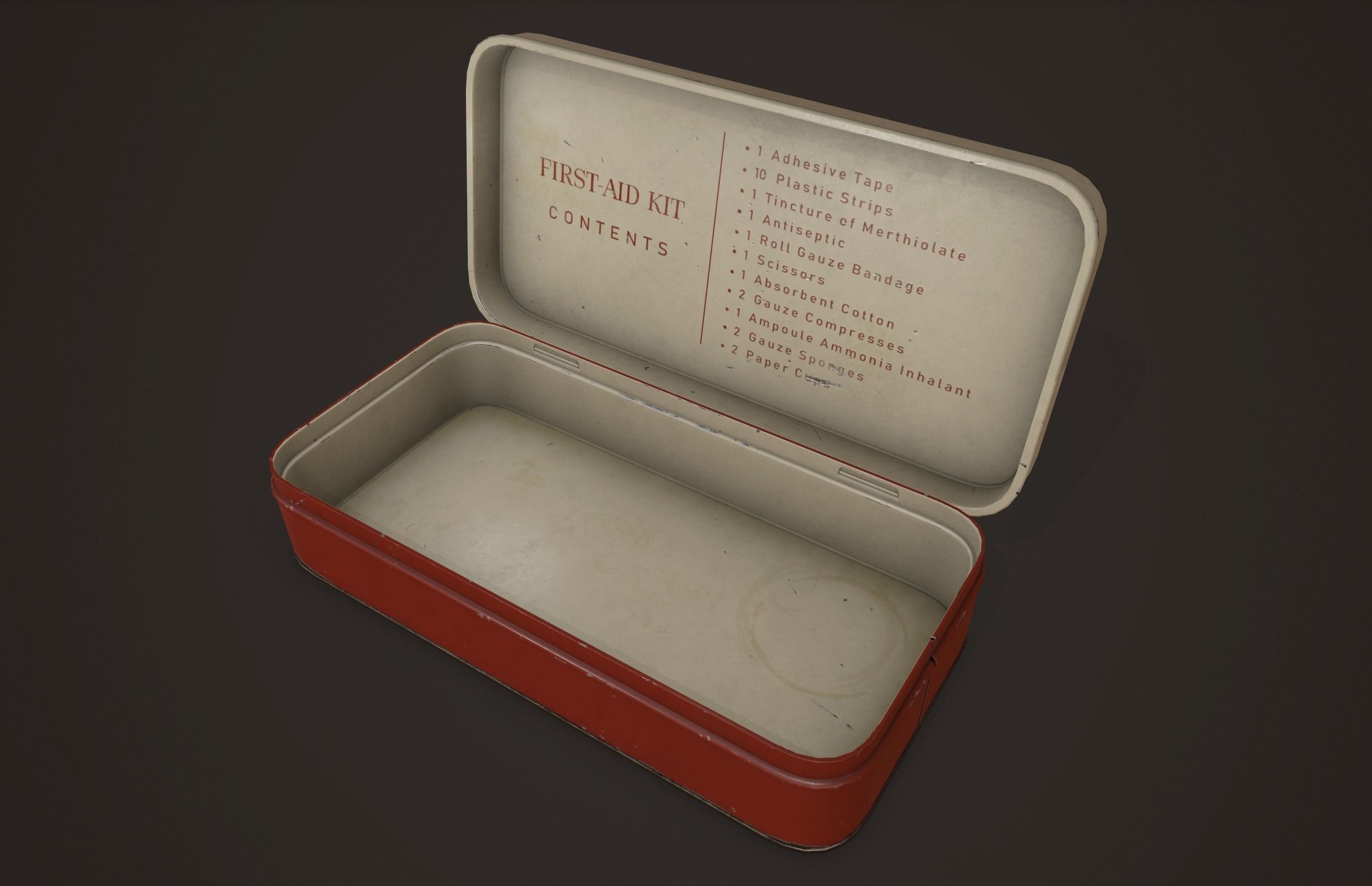 Vintage First Aid Kit - PBR Game Ready Low-poly 3D model_14