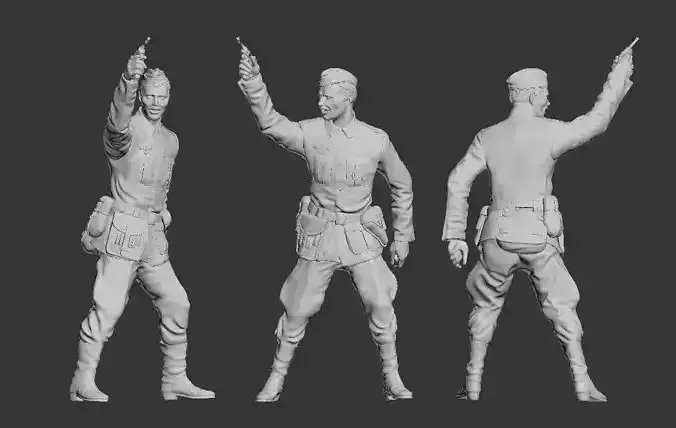 German officer 3D print model