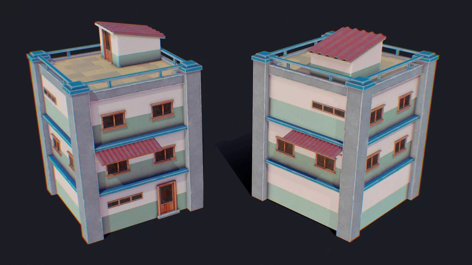 House of Color H Low-poly 3D model_0
