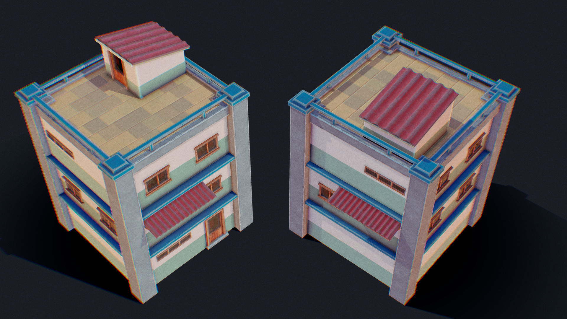 House of Color H Low-poly 3D model_1