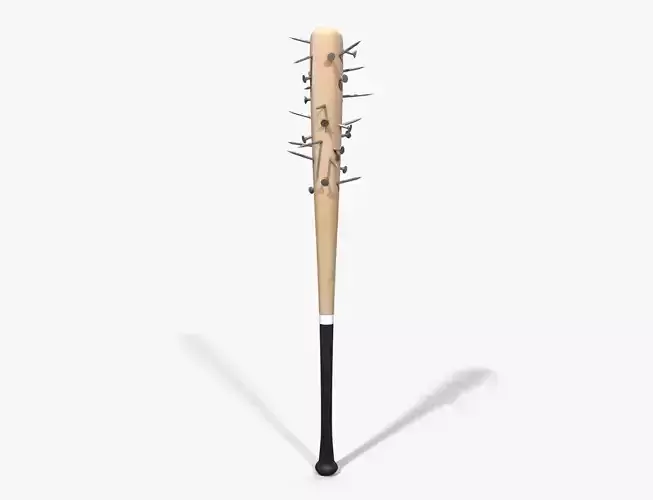 Nailed Baseball Bat Low-poly 3D model