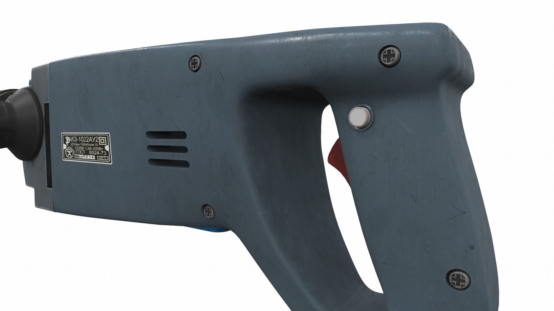 Vintage soviet drill 3D model_8