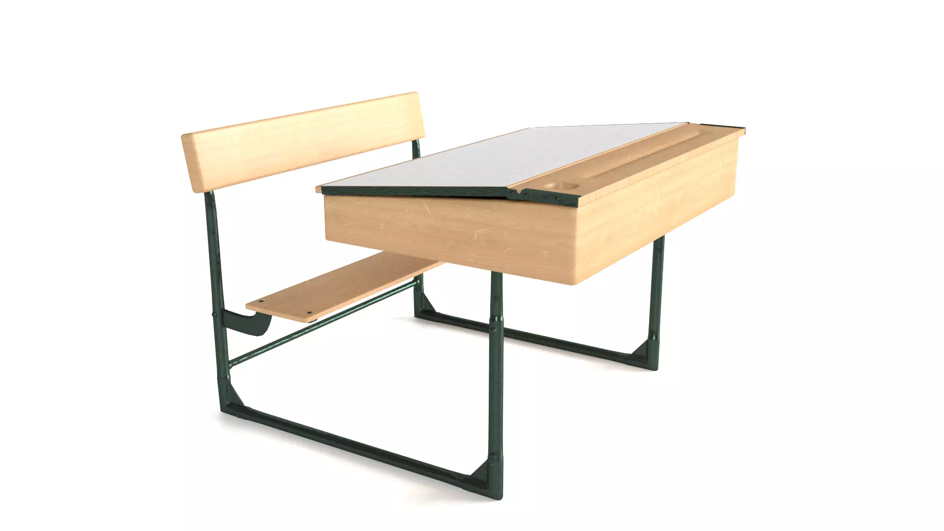 Vintage School Desk 3D model