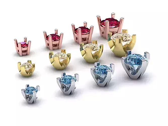 A Package of 12 Ring Heads printable 3dmodels 3D print model 3D print model