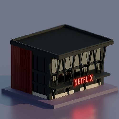 Netflix Movie Theater Low-poly 3D model