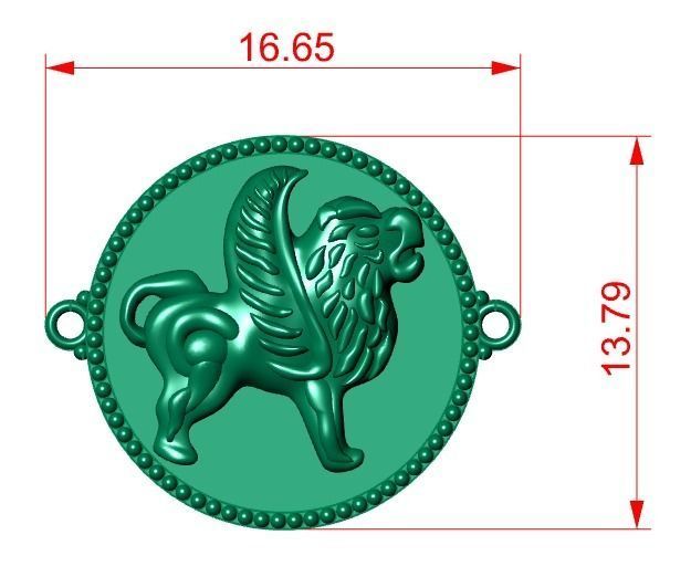 lion Bracelet 3D print model_3