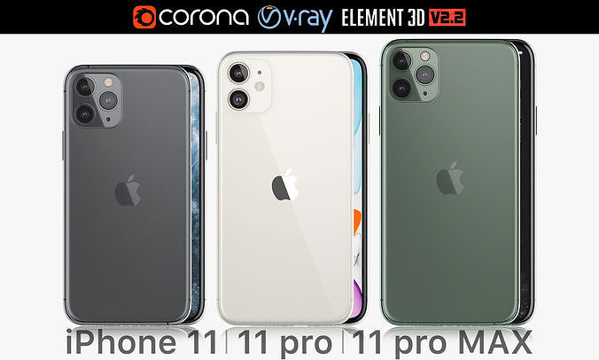 Apple iPhone 11 Pro and 11 Pro MAX and 11  3D model