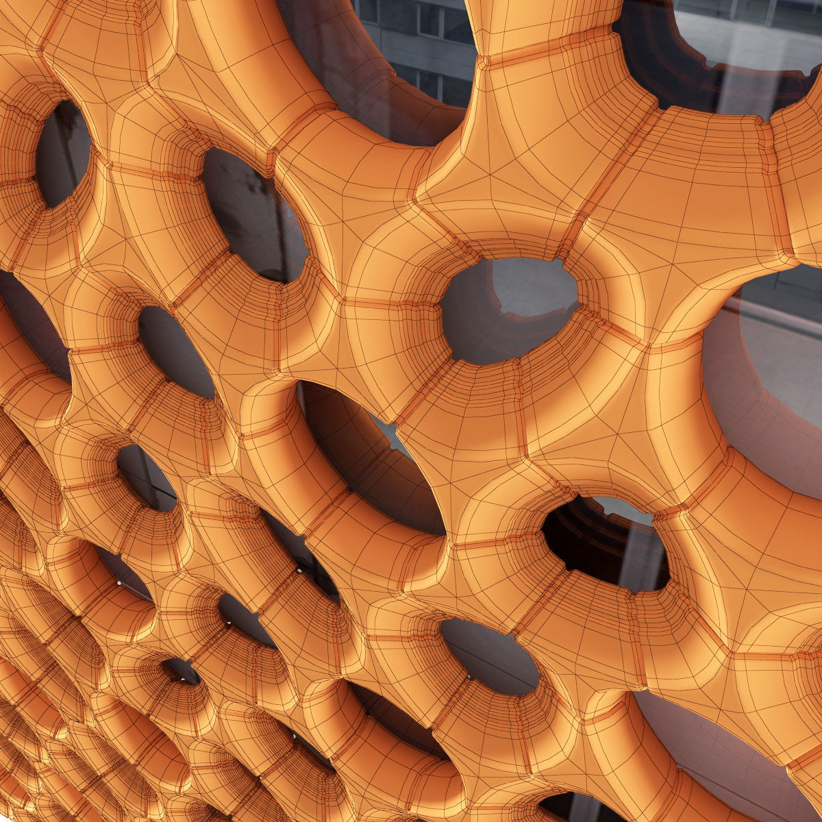 Bionics cage hole 3D model_7