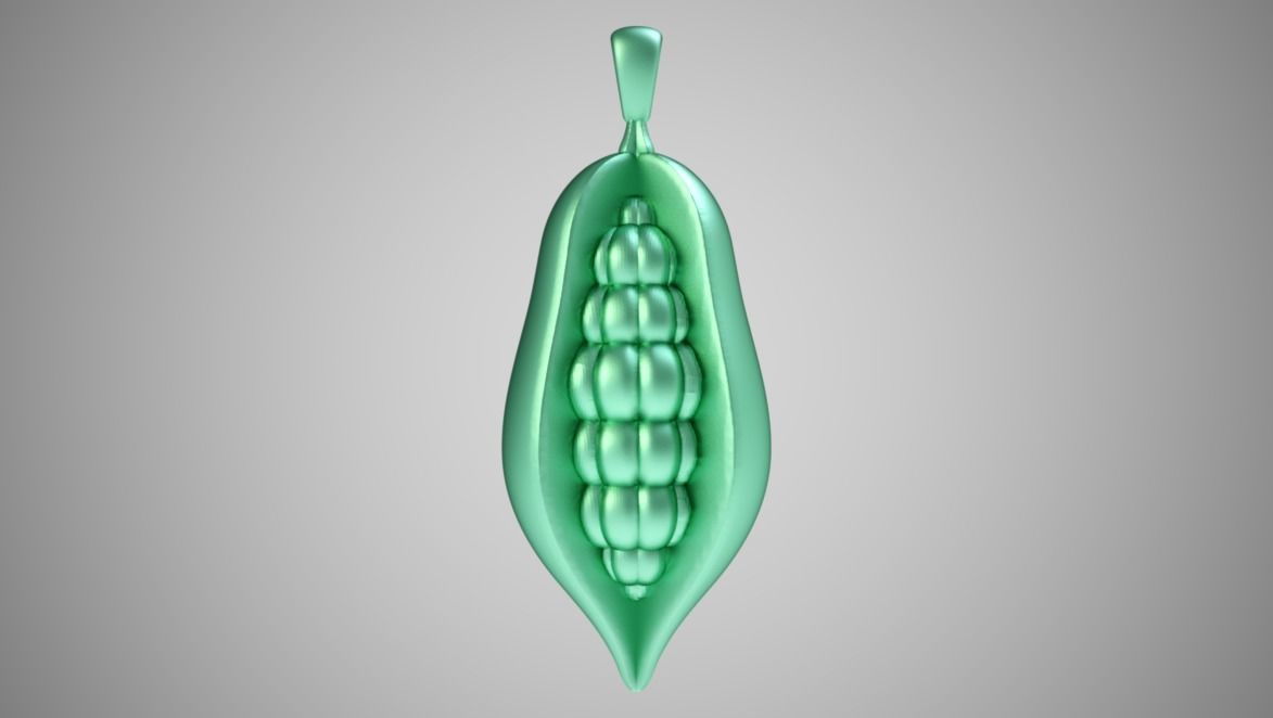 Cocoa Bean Necklace 3D print model_3