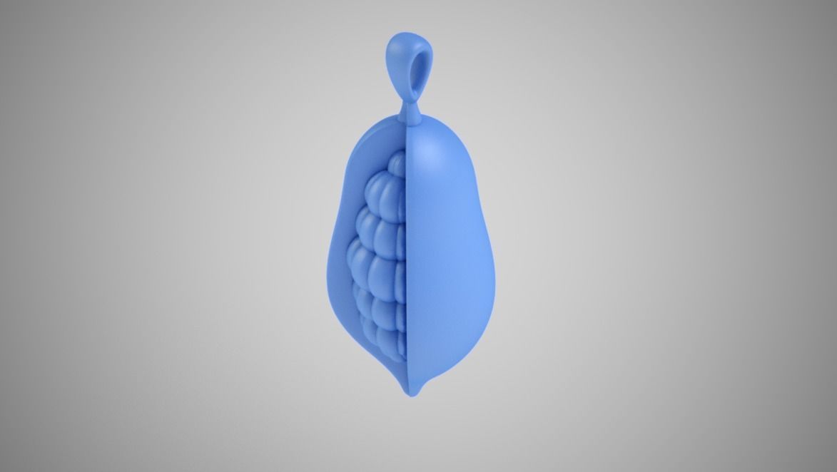Cocoa Bean Necklace 3D print model_12