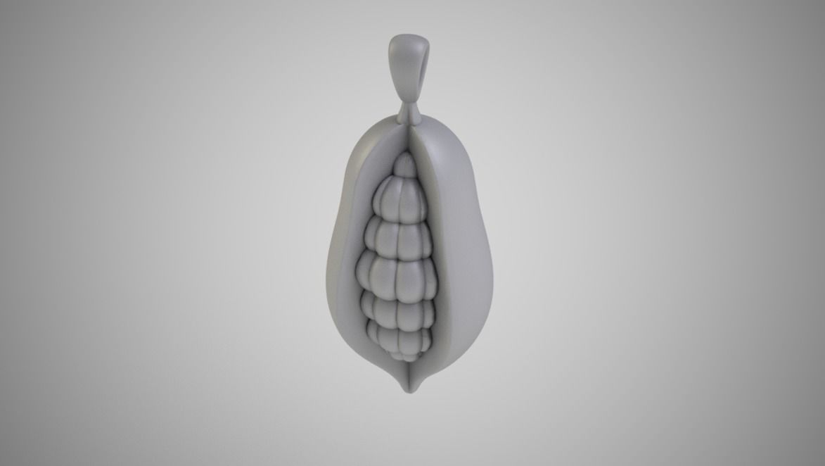 Cocoa Bean Necklace 3D print model_5