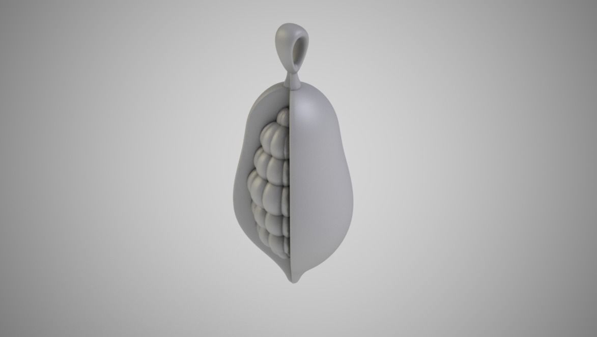 Cocoa Bean Necklace 3D print model_4