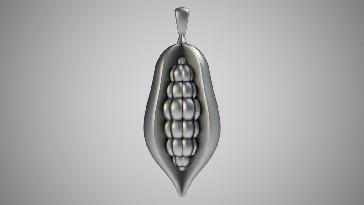 Cocoa Bean Necklace 3D print model_2
