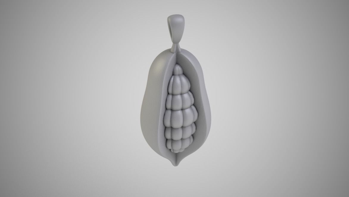 Cocoa Bean Necklace 3D print model_6