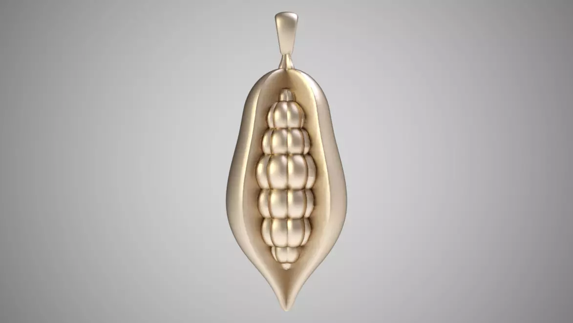 Cocoa Bean Necklace 3D print model_0