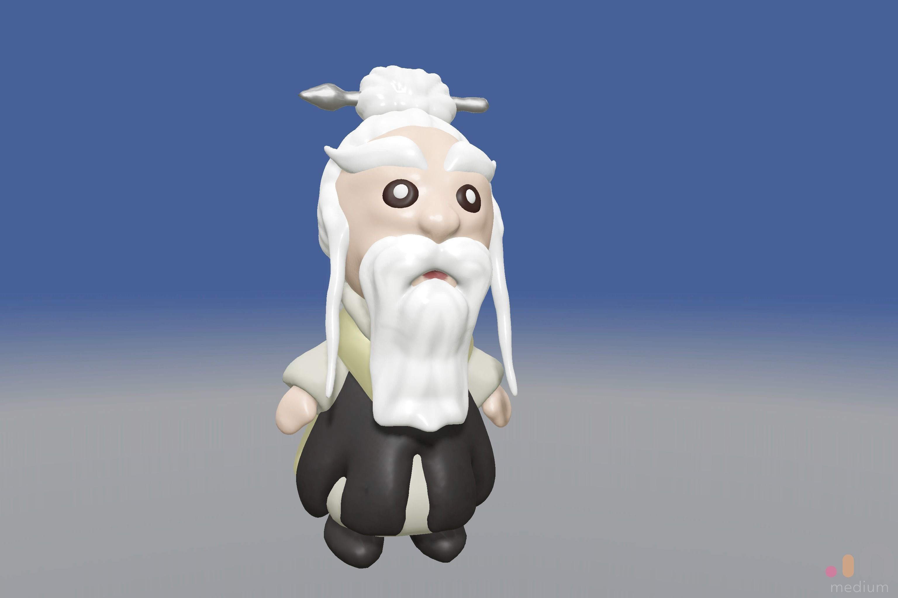 Pai Mei White Brow from Kill Bill movie 3D model_2