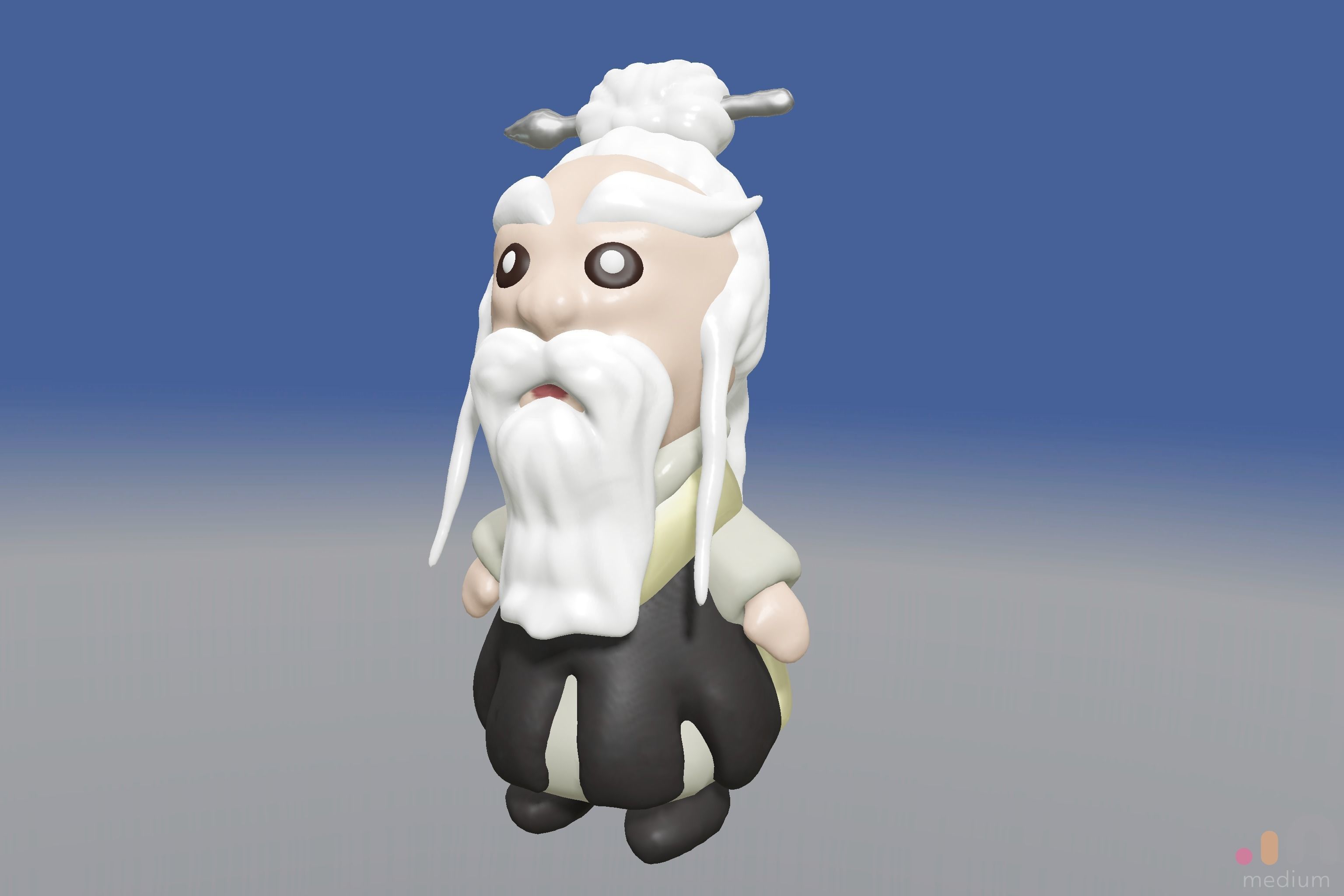 Pai Mei White Brow from Kill Bill movie 3D model_3