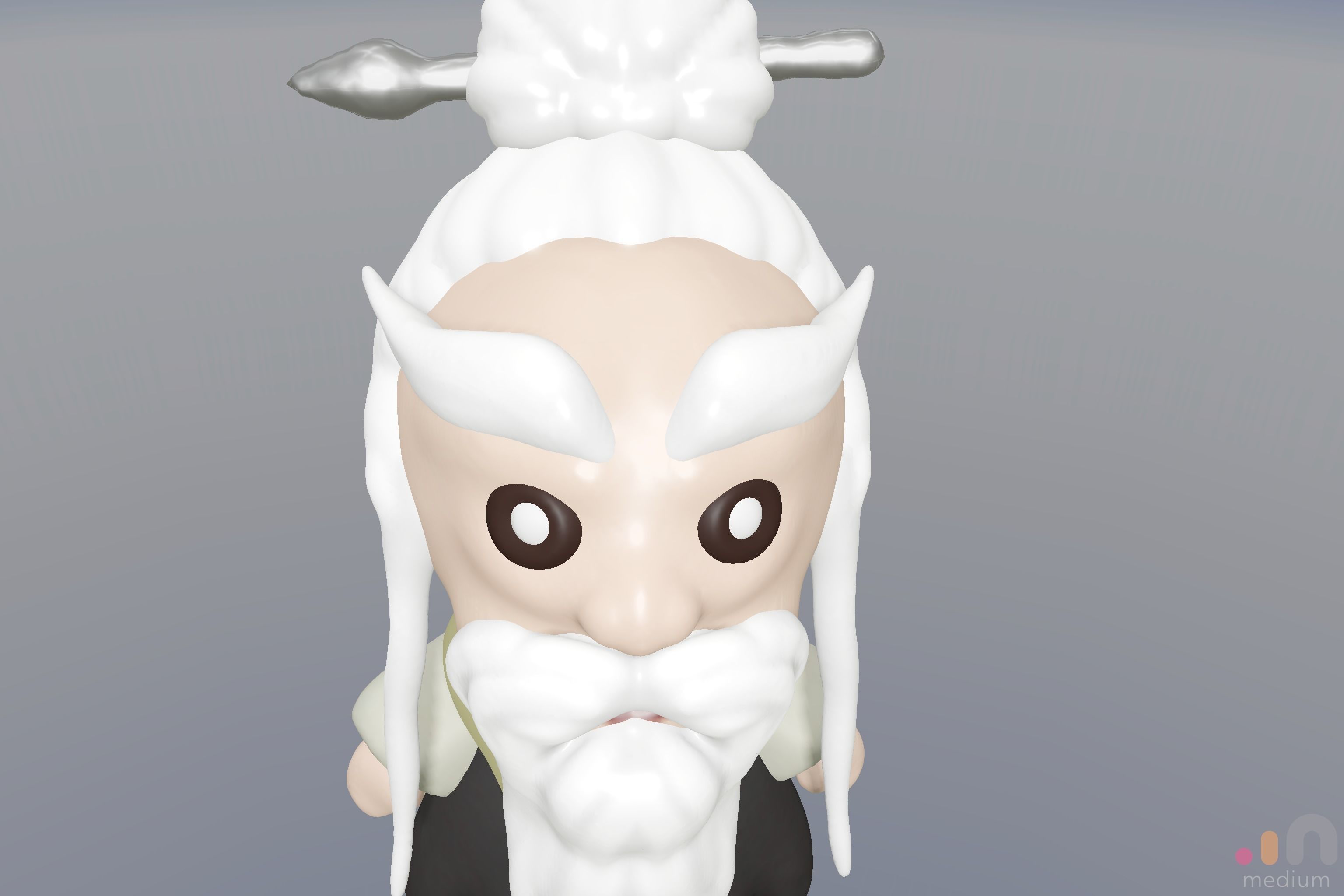 Pai Mei White Brow from Kill Bill movie 3D model_15