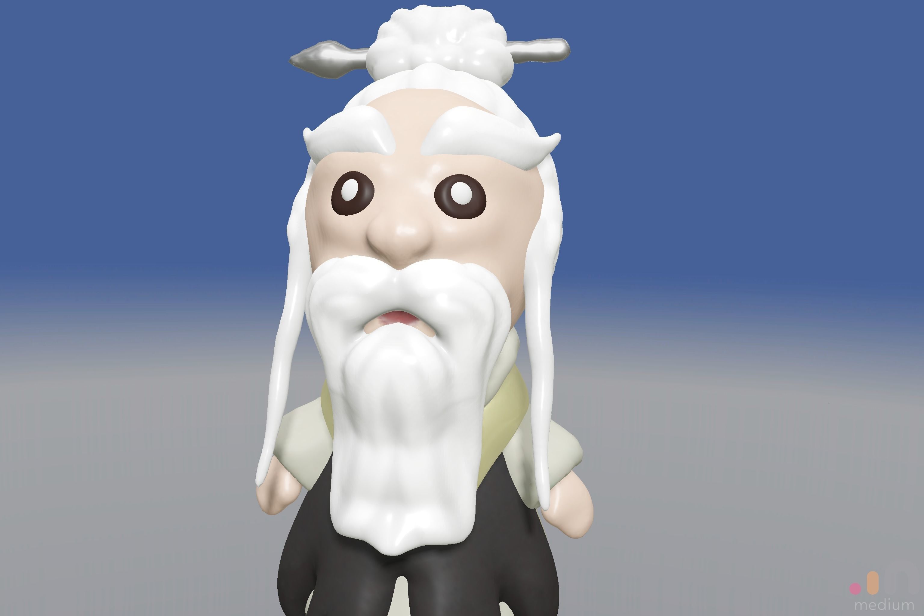 Pai Mei White Brow from Kill Bill movie 3D model_8