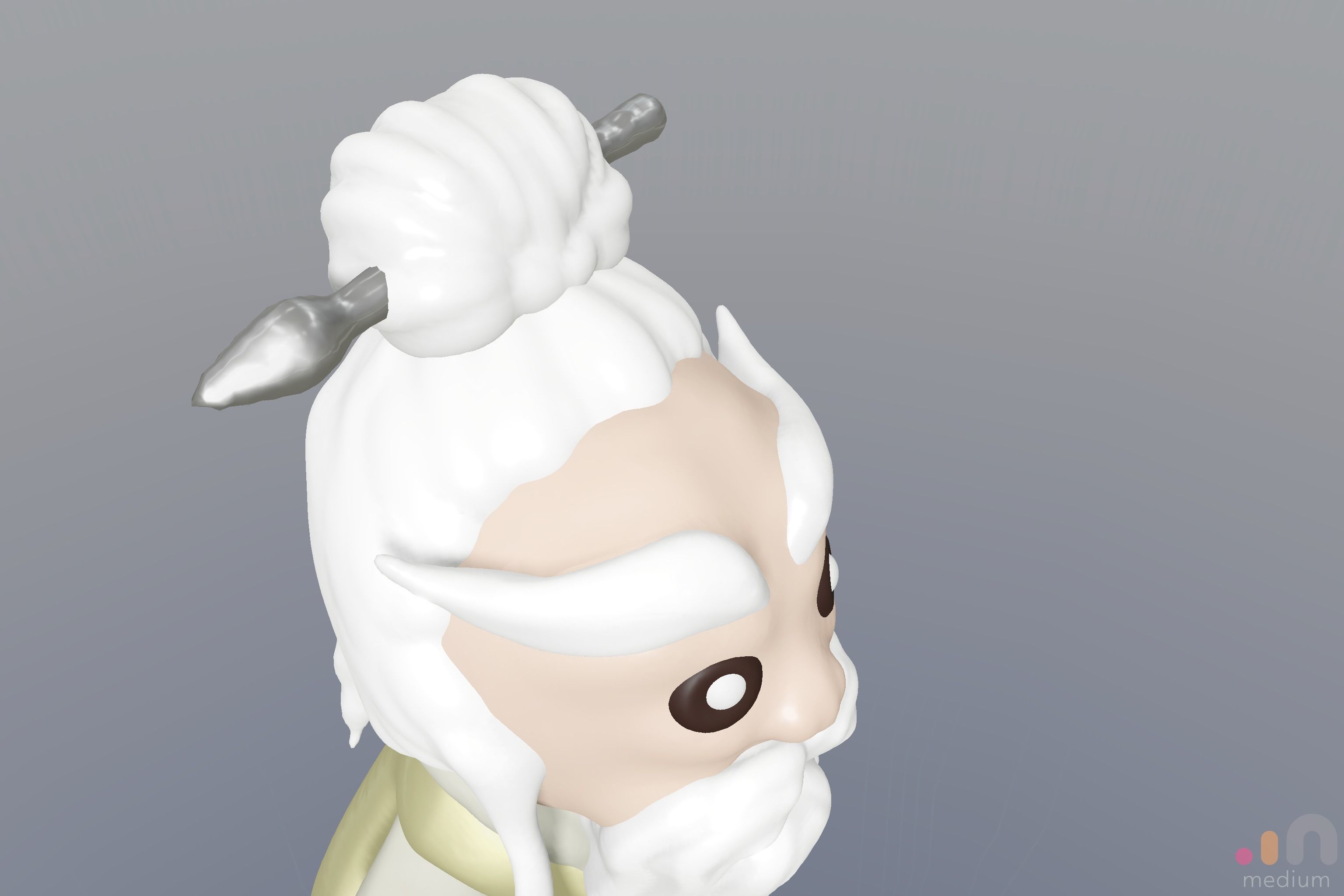Pai Mei White Brow from Kill Bill movie 3D model_14