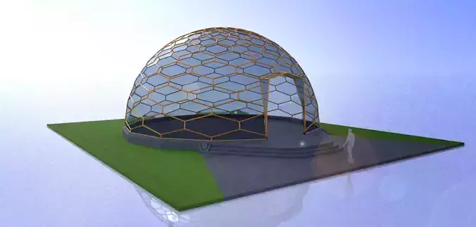 Hexagonal geodesic dome like structure with entry