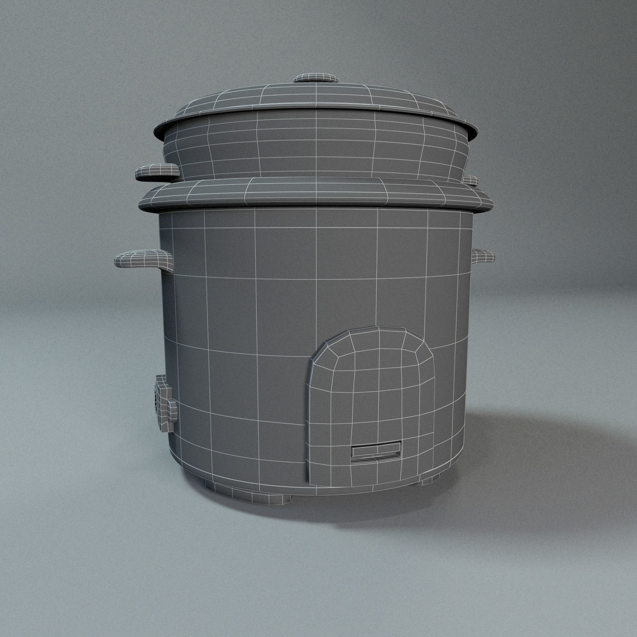 Ricecooker rice cooker Low-poly 3D model_3