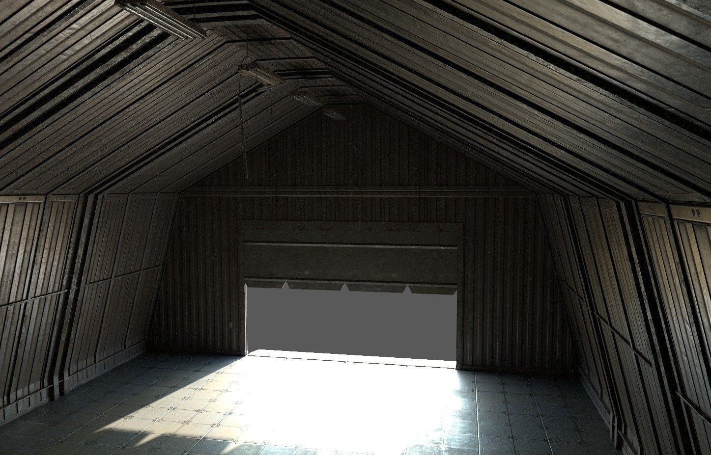 Military Hangar 01 Low-poly 3D model_5